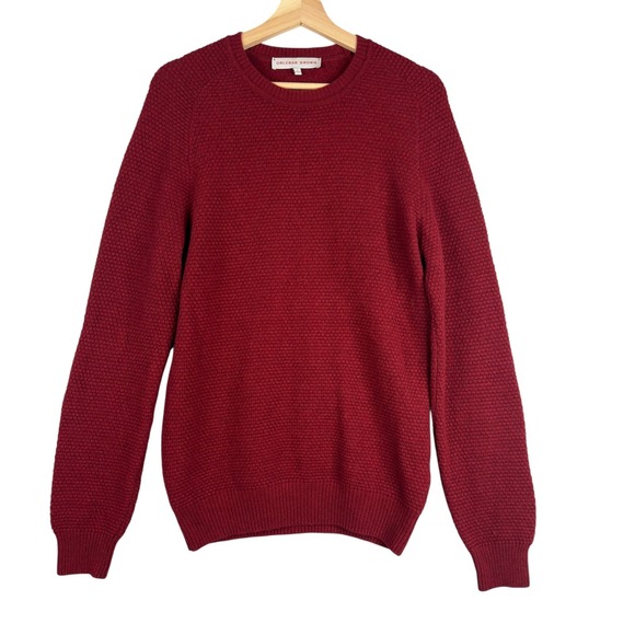 Orlebar Brown Red Crew Men's Sweater Size M Long sleeve 100% Lambswool Knit - Picture 1 of 5